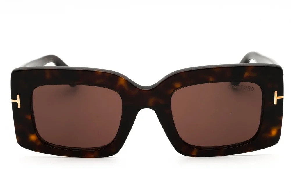 NWT Tom Ford FT1188-52E Brown Rectangular 50mm Sunglasses